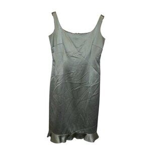 Kay Unger New York Womens Satin Sheath Dress With Ruffle Hem Size 6